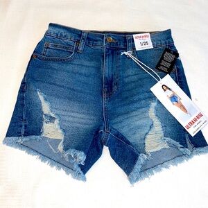 Celebrity Pink Ultra Hi Rise The Rebel Distressed Woman’s Jeans Shorts size 1